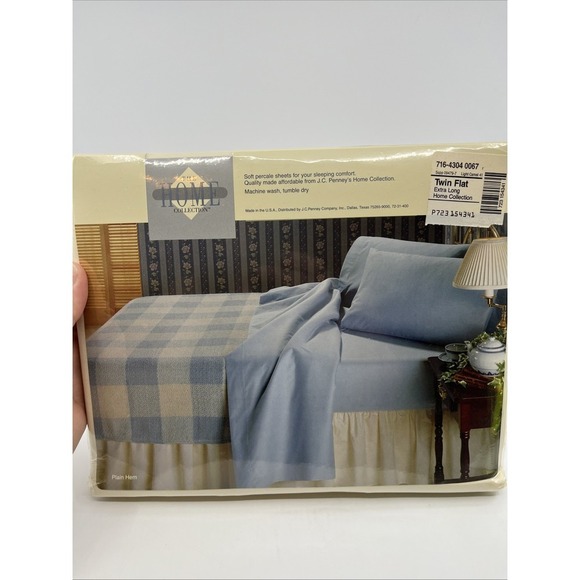 Vtg Twin Extra Long Flat Sheet Light Camel JC Penney USA NWT 66" X 102" - Picture 5 of 7